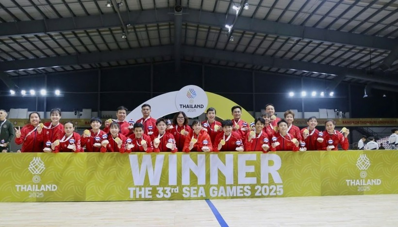 Đội tuyển Futsal Nữ Việt Nam giành tấm HCV SEA Games. Ảnh: VFF.