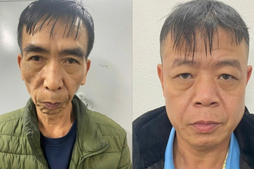 Hai đối tượng Nông Kim Thành và Đặng Minh Cương (từ trái sang phải) (Ảnh: Công an cung cấp).