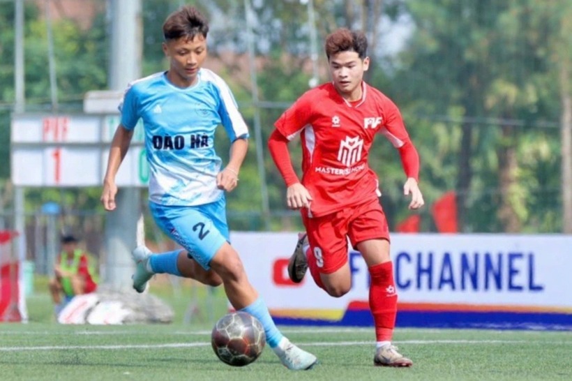 CLB PVF thắng Trung tâm bóng đá Đào Hà 7-0 ở vòng loại U19 Quốc gia. Ảnh: VFF.