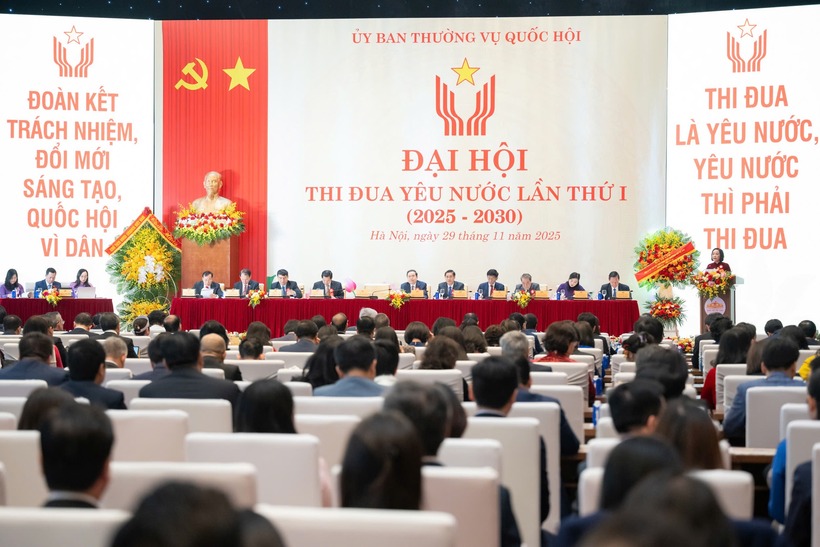 Toàn cảnh Đại hội Thi đua yêu nước lần thứ I của Ủy ban Thường vụ Quốc hội (giai đoạn 2025-2030) (Ảnh: Quochoi).