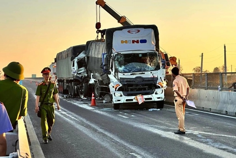 Hiện trường một vụ tai nạn trên cao tốc. Ảnh: Dân trí