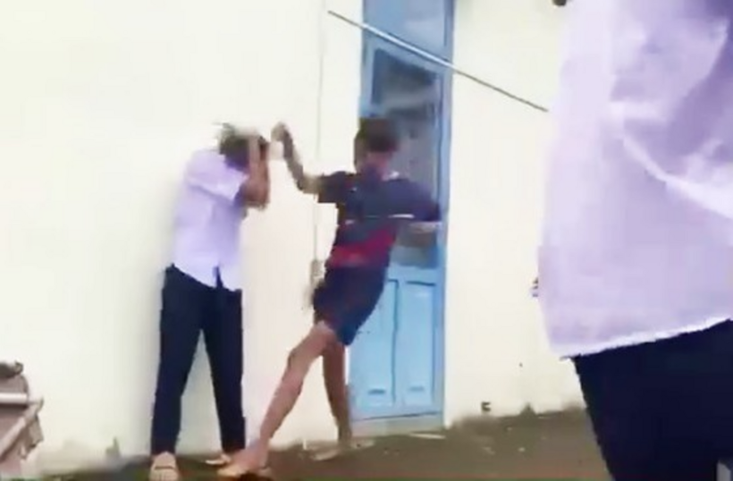 H. bị đánh. Ảnh: Lao Động.