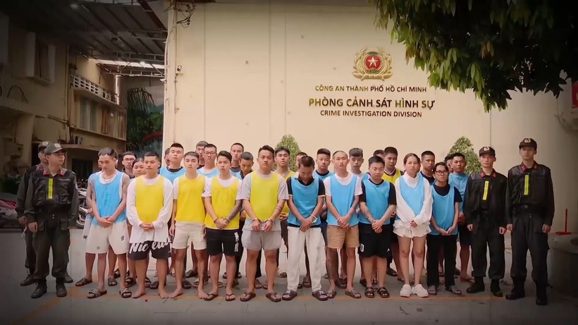 Các đối tượng bị bắt giữ. (Ảnh: Công an TP.HCM)