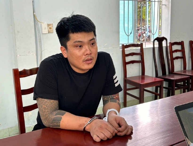 TikToker Huỳnh Cao Cường tại Công an TP.HCM. Ảnh: Người lao động