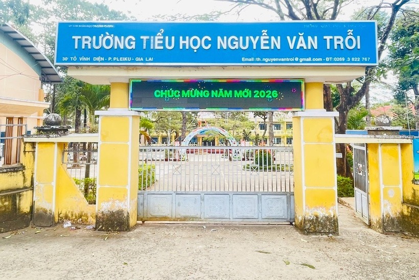 Trường Tiểu học Nguyễn Văn Trỗi, phường Pleiku, tỉnh Gia Lai. Ảnh: Dân trí