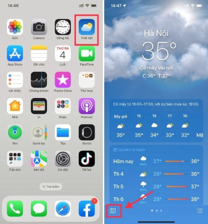 Cách kiểm tra lượng mưa ngay trên iPhone - 1