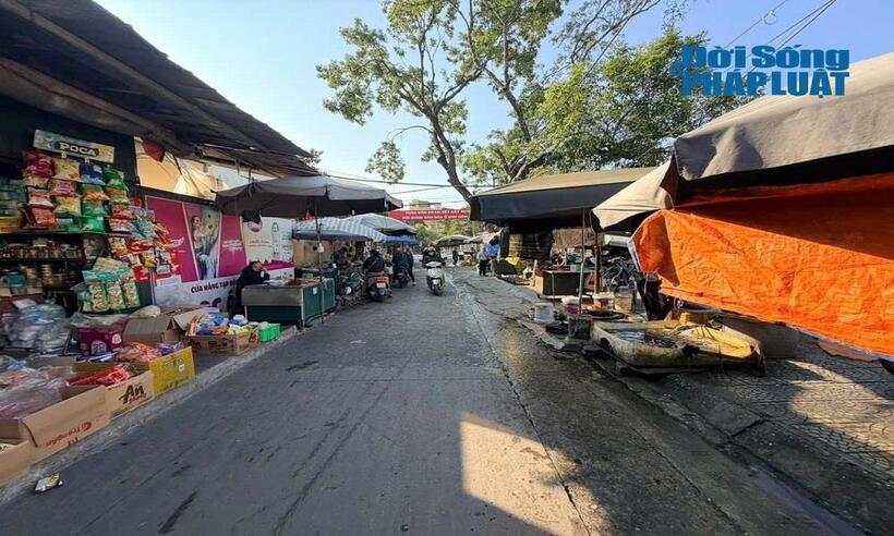 Nhiều hộ kinh doanh nhỏ lẻ vẫn bày bán thực phẩm tươi sống ngay trên vỉa hè.