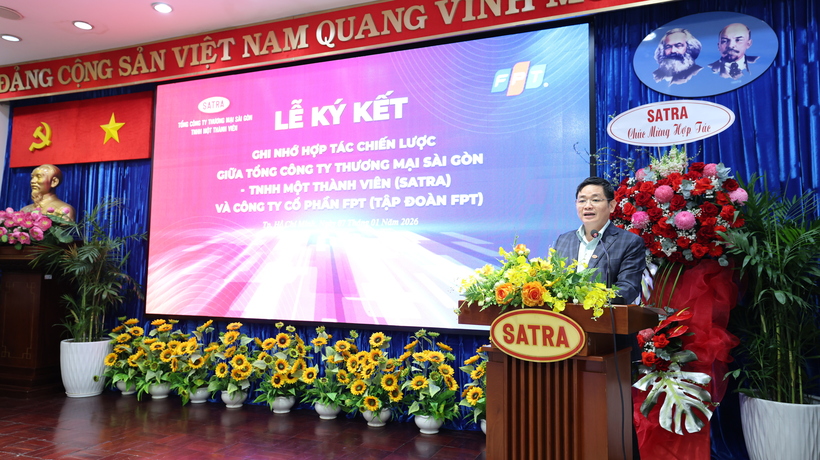 Ông Lâm Quốc Thanh - Phó Bí thư Đảng ủy, Tổng Giám đốc SATRA chia sẻ về kỳ vọng của hợp tác giữa SATRA và FPT