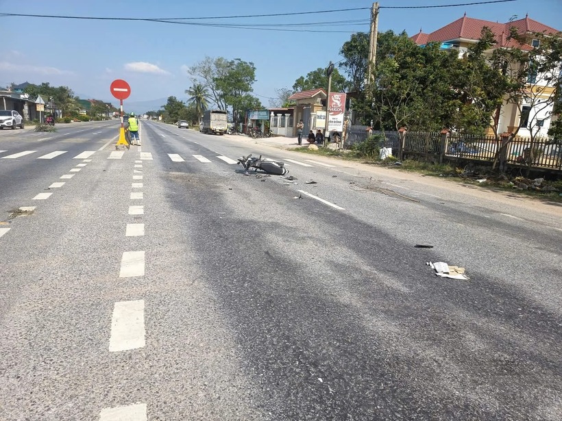 Hiện trường vụ tai nạn giao thông. Ảnh: Báo Quảng Trị.