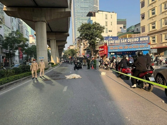 Hiện trường vụ tai nạn giao thông. Ảnh: Báo Người lao động.