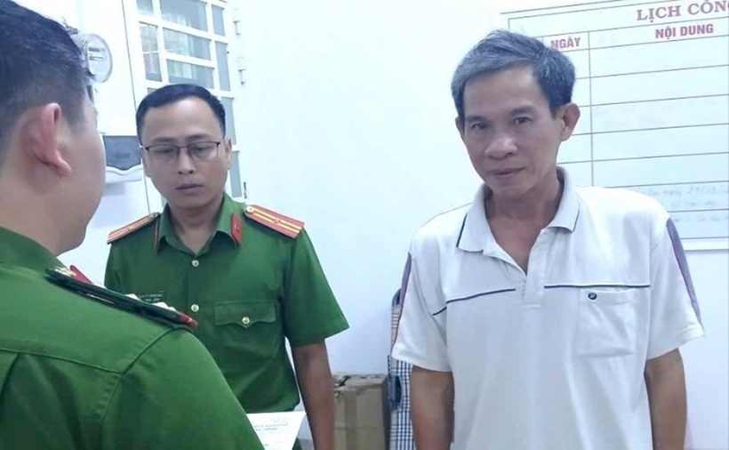 Võ Thanh Dũng tại cơ quan công an. (Ảnh: Tiền phong)