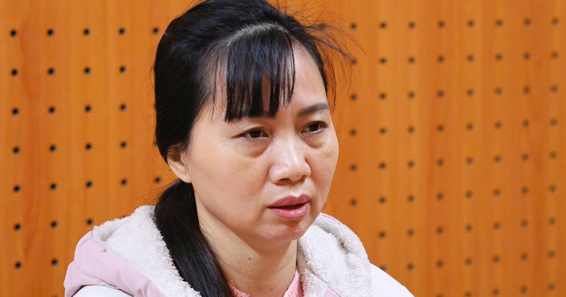 Đối tượng Nguyễn Thị Nga tại cơ quan công an. (Ảnh: Công an tỉnh Lai Châu)