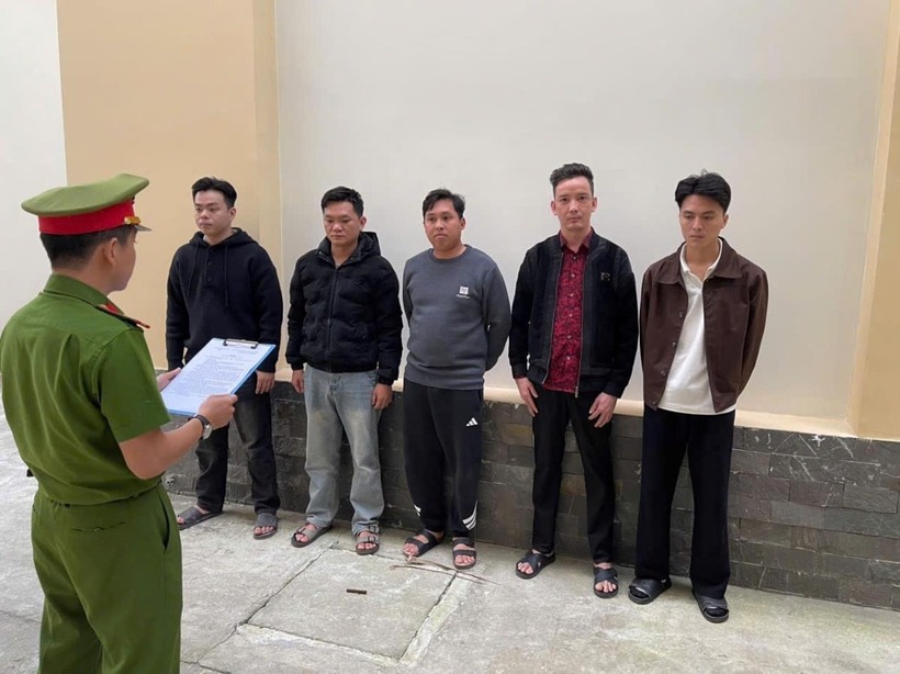 5 đối tượng bị khởi tố. Ảnh: Công an TP. Đà Nẵng.