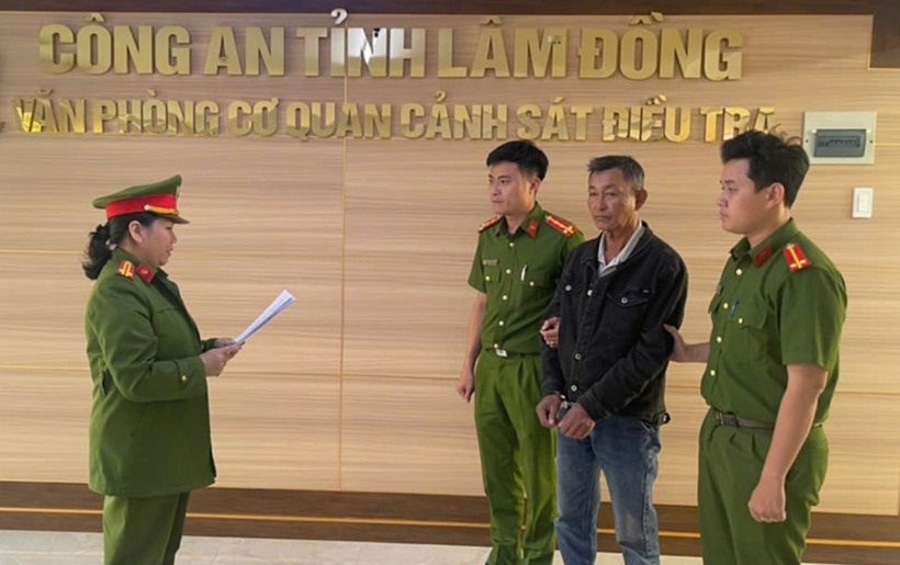 Ông Nguyễn Văn Quốc bị cơ quan công an bắt giữ (Ảnh: Công an Lâm Đồng).