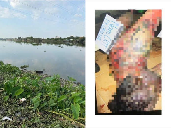 Khu vực phát hiện thi thể và đặc điểm nhận dạng nạn nhân. Ảnh: Người lao động