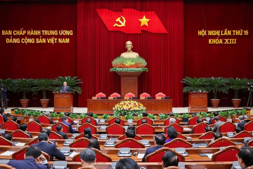 Tổng Bí thư Tô Lâm phát biểu tại Hội nghị Trung ương 15 (Ảnh: TTXVN).