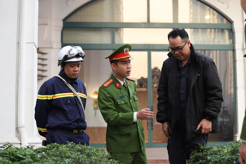 Công an phường Giảng Võ, Cảnh sát PCCC kiểm tra an ninh tại các địa điểm lưu trú của Đại biểu.