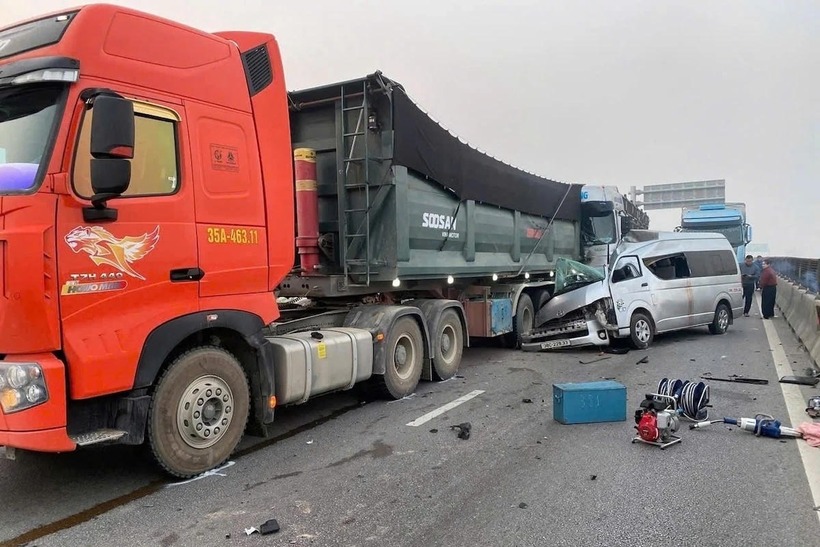 Hiện trường vụ tai nạn. Ảnh: Báo Pháp luật.