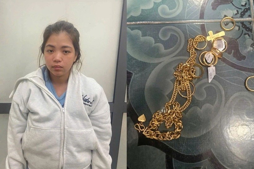 Nga Mi và tang vật vụ án. Ảnh: Dân Trí