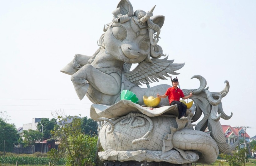 Linh vật "Ngựa Vui vẻ" đang trong giai đoạn hoàn thiện. Ảnh: Vnexpress.