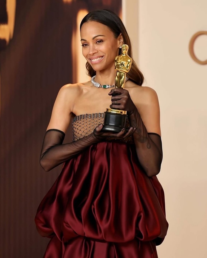Đầu năm 2025, Zoe Saldaña có được tượng vàng Oscar đầu tiên trong sự nghiệp. Ảnh: IG