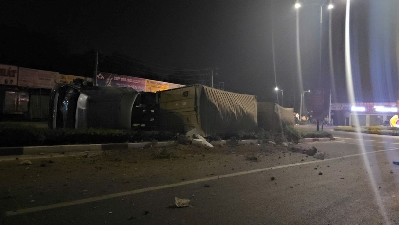 Hiện trường vụ tai nạn. Ảnh: Báo Lao động.