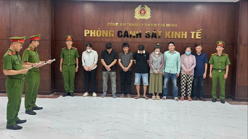 Công an TP.HCM khởi tố, bắt tám người liên quan để điều tra. Ảnh: Pháp luật TP.HCM