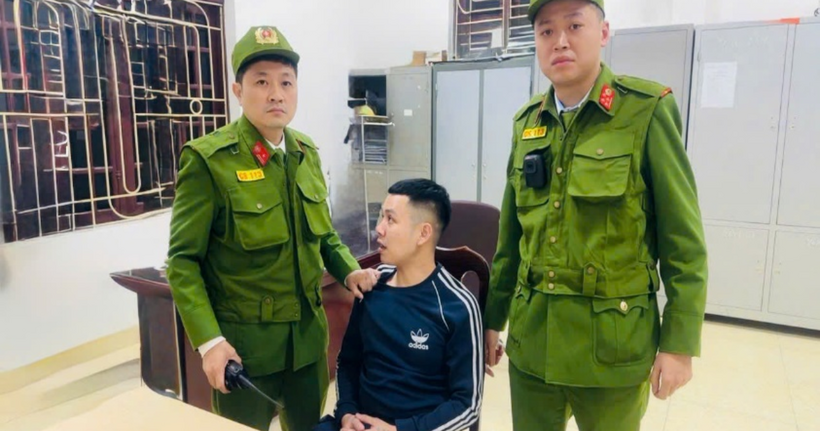 Đối tượng Nguyễn Văn Chúc tại cơ quan công an.