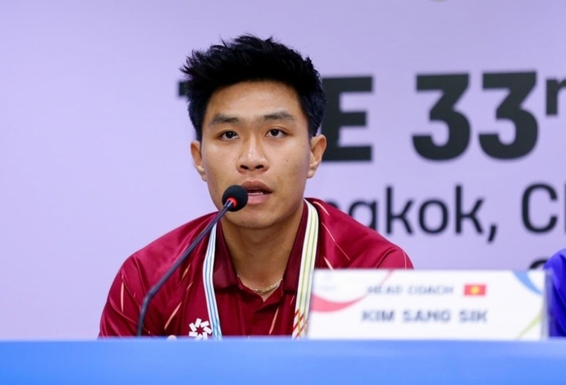 Trung vệ Phạm Lý Đức tin tưởng U.22 Việt Nam đã chuẩn bị rất kỹ cho chung kết SEA Games 33. Ảnh: Dân trí