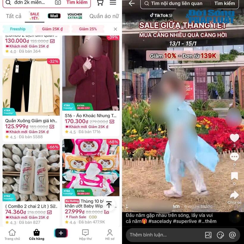 Tại nhiều TikTok Shop cũng đồng loạt tung ưu đãi lớn, kích cầu mua sắm Tết từ sớm.