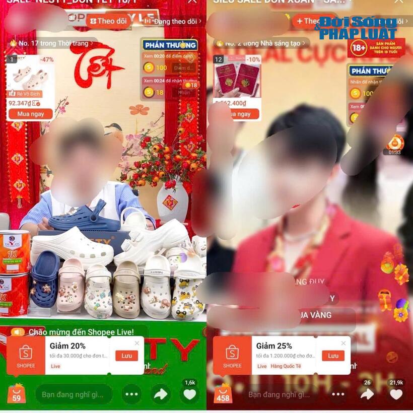 Người tiêu dùng tranh thủ săn khuyến mãi, mua sắm hàng Tết trên các sàn thương mại điện tử ngay từ đầu mùa cao điểm. Ảnh PV ghi nhận 18/1 tại sàn TMĐT Shoppe.