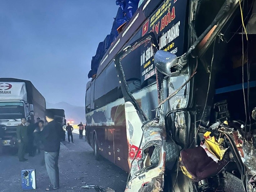 Hiện trường vụ tai nạn. Ảnh: Báo Pháp luật.