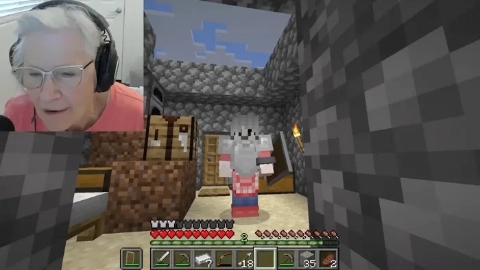 Cụ bà Sue Jacquot lập kênh YouTube có tên "GrammaCrackers" để chia sẻ các video chơi game và kêu gọi quyên góp cho cháu trai mình. Ảnh: Sao Star