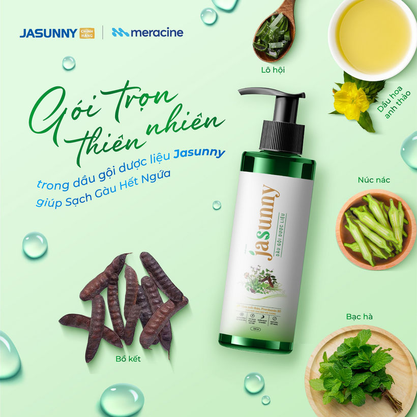Jasunny hương thảo mộc là giải pháp chăm sóc tóc gàu toàn diện.