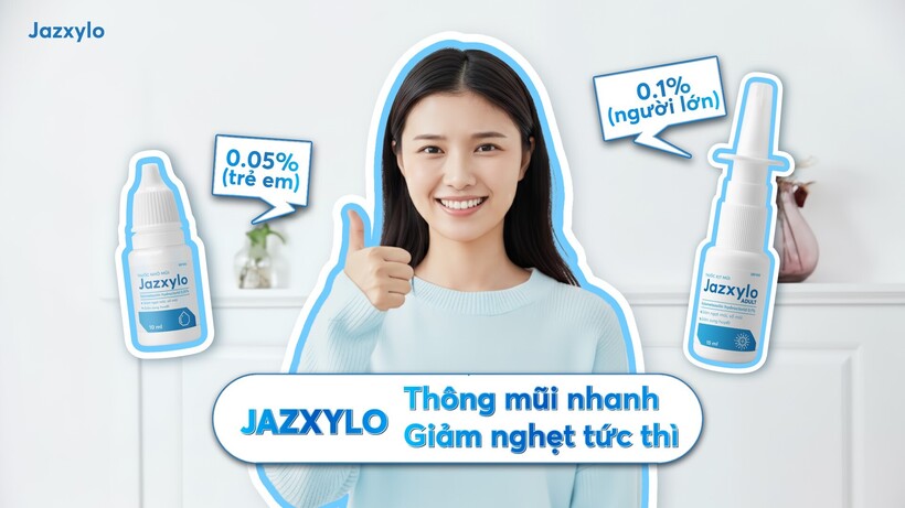 Jazxylo giúp co mạch mũi, giảm nghẹt hiệu quả nhanh.