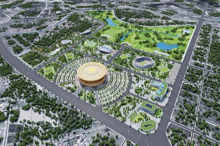 Phối cảnh một phân khu thuộc Khu đô thị thể thao Olympic nam Hà Nội.