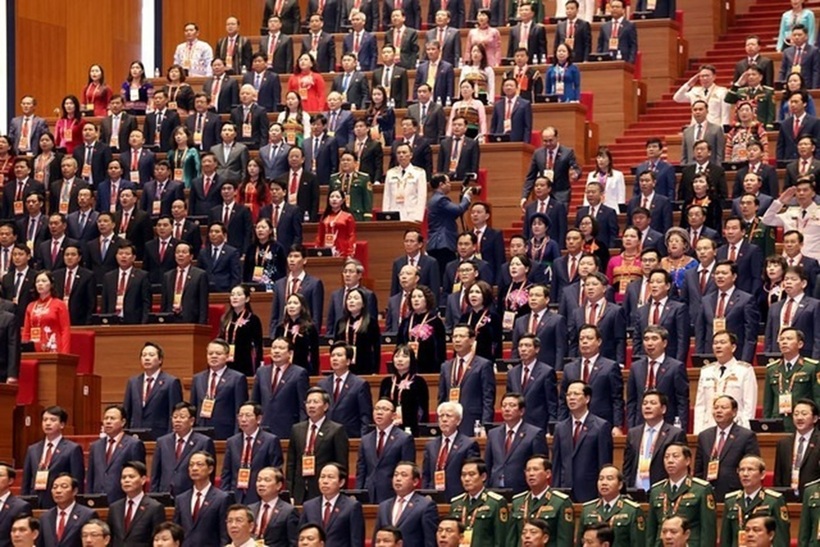 Các đại biểu tham dự phiên khai mạc Đại hội XIV của Đảng. Ảnh: TTXVN