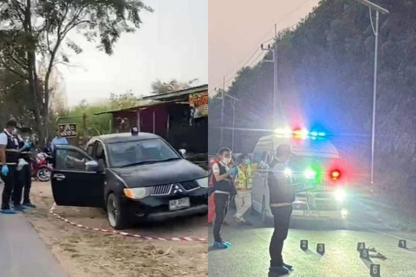 Hiện trường trưởng ban nhạc bị sát hại giữa đường. Ảnh: The Thaiger.