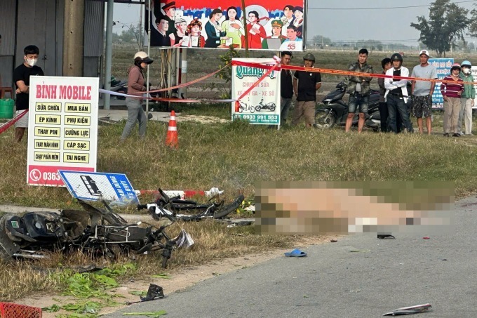 Hiện trường vụ tai nạn giao thông. Ảnh: VnExpress