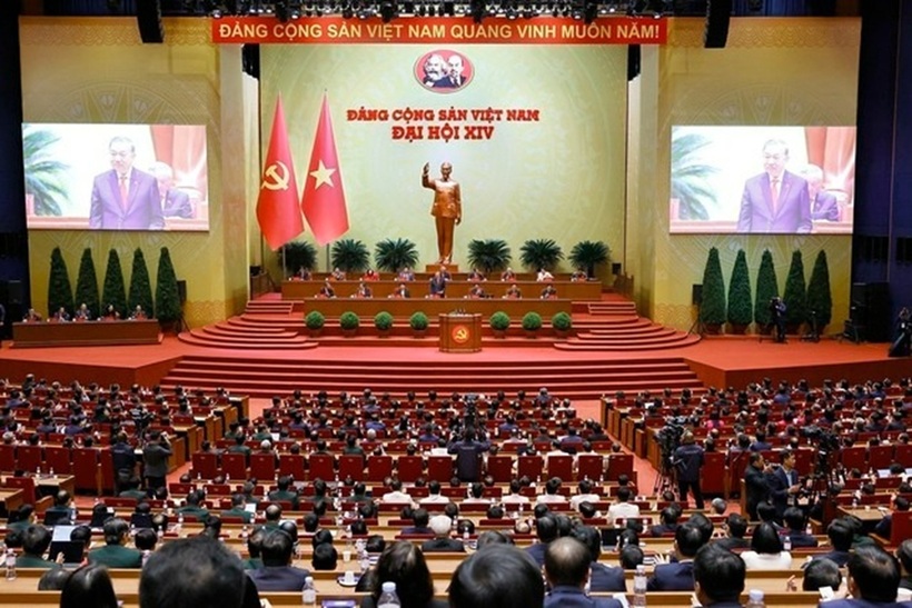 Tổng Bí thư Tô Lâm, Chủ tịch Đoàn Chủ tịch điều hành phiên họp ngày 22/1 tại Đại hội XIV. Ảnh: TTXVN