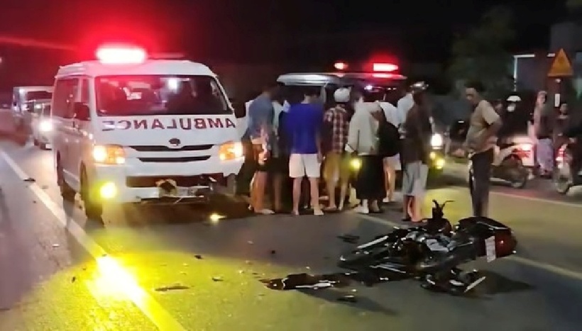 Hiện trường vụ tai nạn. Ảnh: Báo Thanh niên.