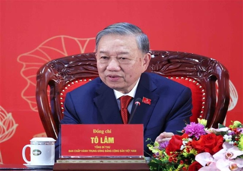 Tổng Bí thư Tô Lâm trả lời câu hỏi của phóng viên cơ quan báo chí. (Ảnh: TTXVN)