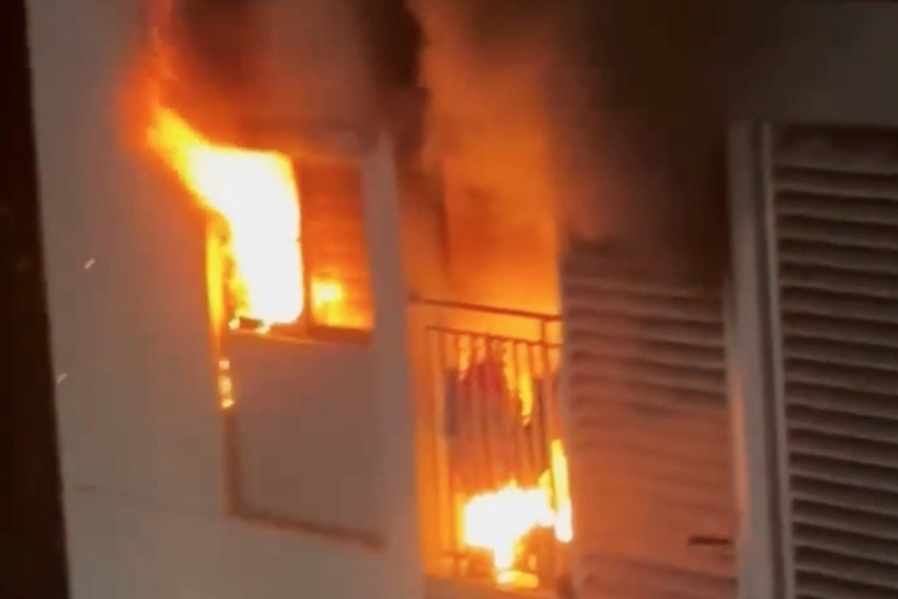 Thời điểm vụ hỏa hoạn xảy ra. Ảnh: Dân trí