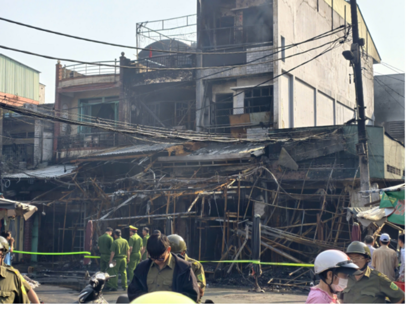 Hiện trường vụ cháy. (Ảnh: VietnamNet)