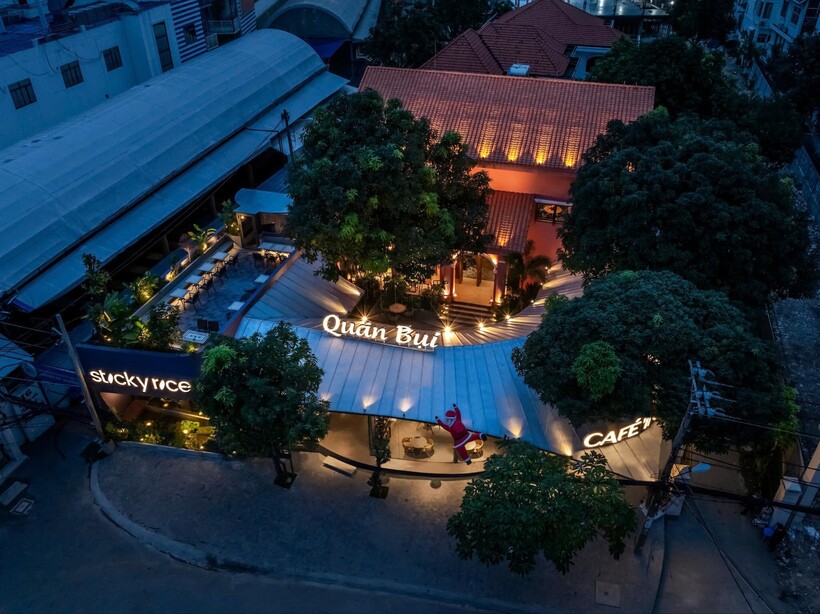 Khu phức hợp đầu tiên của Quán Bụi Group thể hiện bức tranh đa sắc ẩm thực, toạ lạc tại 14 Võ Trường Toản, Phường An Khánh (Nguồn ảnh: Quán Bụi)