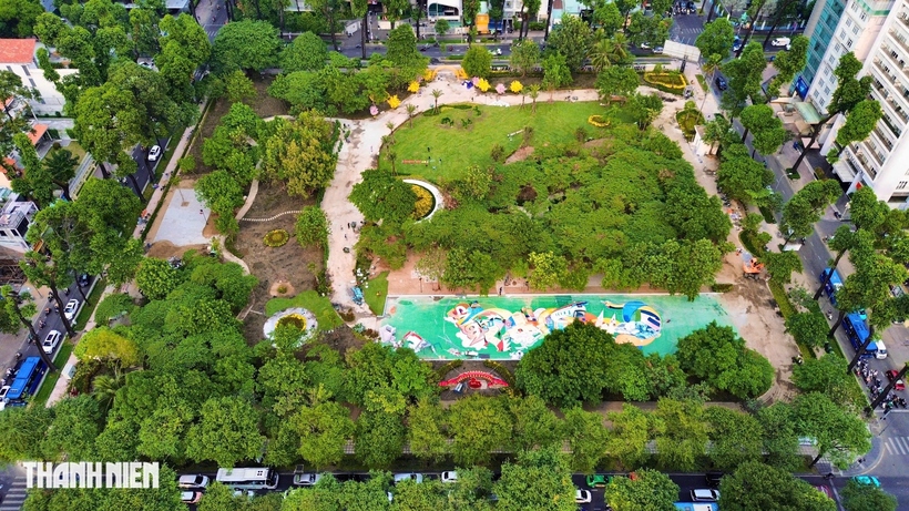 Toàn cảnh công viên mới cho người dân đến vui chơi, đón Tết Bính Ngọ, nằm tại phường Xuân Hòa, TP.HCM. (Ảnh: Thanh Niên).