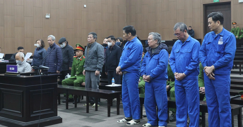 Các bị cáo tại phiên tòa (Ảnh: Minh Hùng).