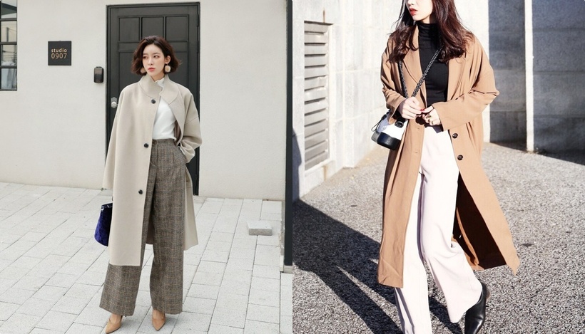 Áo khoác dạ dáng dài là một món đồ không thể thiếu trong tủ đồ của các cô gái yêu thích phong cách Hàn Quốc.