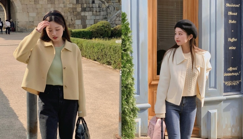 Nhắc tới phong cách thời trang Hàn Quốc không thể không nhắc tới những chiếc áo dạ dáng ngắn.