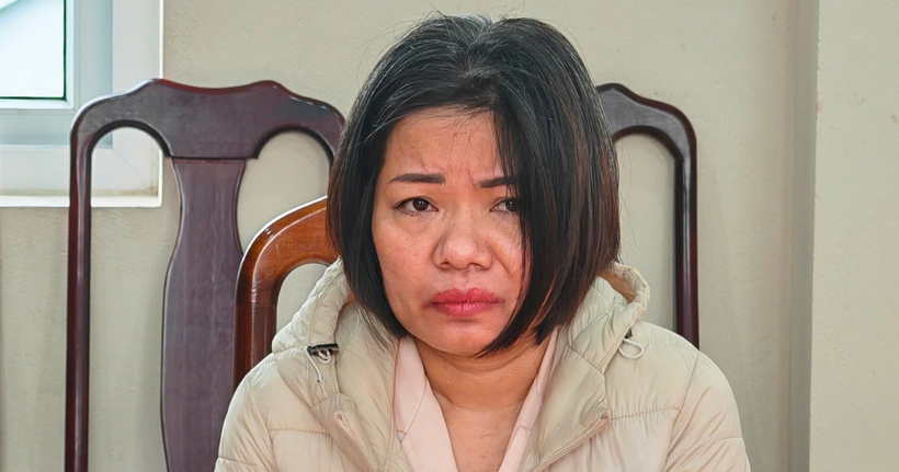 Trương Thị Bắc tại cơ quan công an.